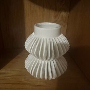 White Textured Ceramic Vase west elm